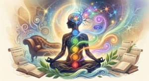 Ilustração conceitual da psicanálise holística, integrando mente, corpo e espírito em uma formação clínica.