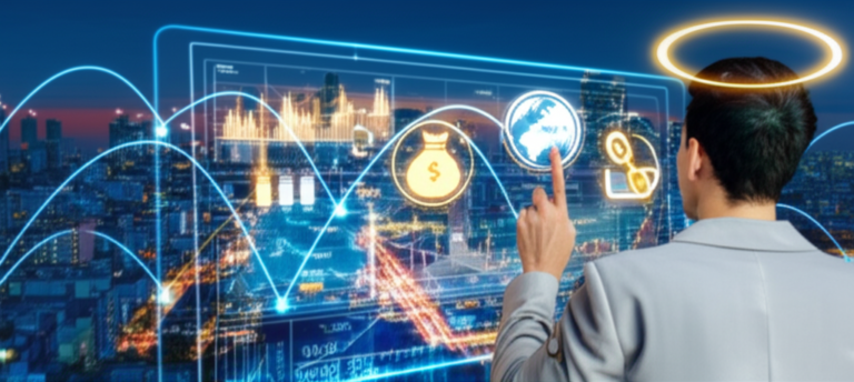 Dashboard with traffic analytics and affiliate marketing icons, highlighted by a professional pointing, representing the elite traffic method for affiliate sales.