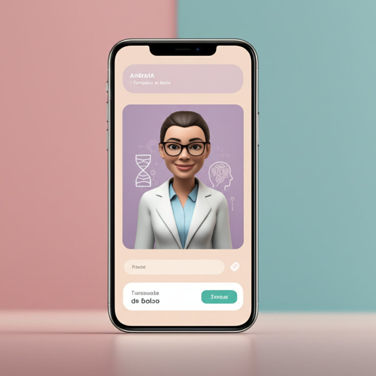 Interface do aplicativo AndreIA – Terapeuta de Bolso em um smartphone.