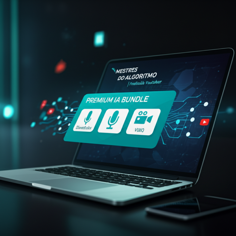 Tela de login do curso Mestres do Algoritmo com banner de upsell para pacote de ferramentas de IA.