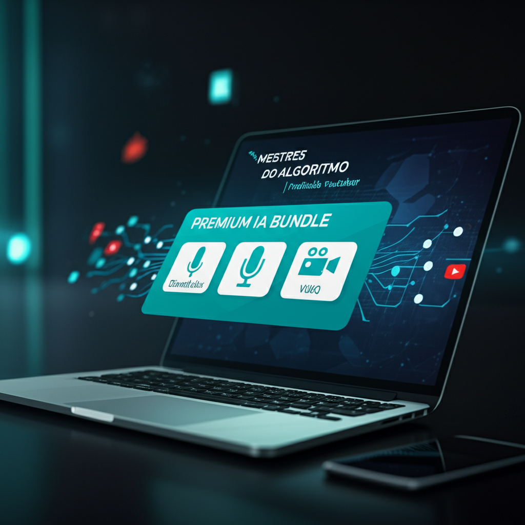 Tela de login do curso Mestres do Algoritmo com banner de upsell para pacote de ferramentas de IA.