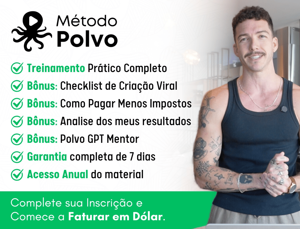 Celular exibindo gráficos de crescimento de receita em dólar, representando o Método Polvo 4x1 de Ricieri Rosset.