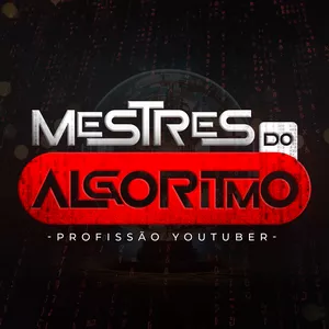 Profissional trabalhando em um canal dark do YouTube com interface digital e elementos de inteligência artificial.